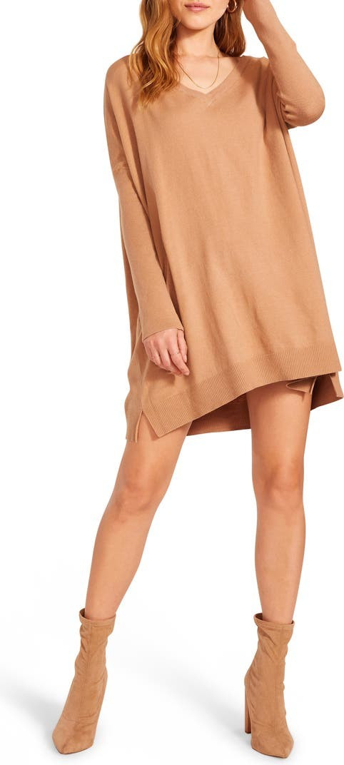 BB Dakota x Steve Madden Adelaide V-Neck Long Sleeve Sweater Dress | Nordstrom