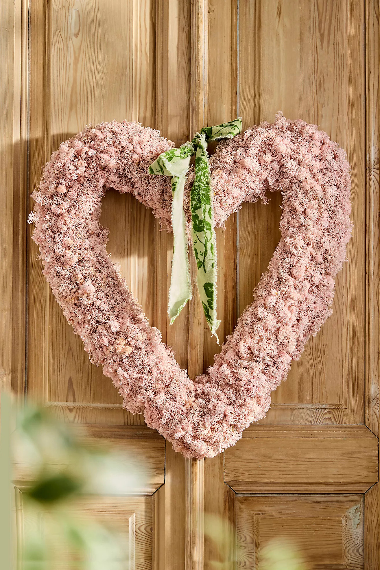 Pastel Reindeer Moss Heart Wreath | Anthropologie (US)