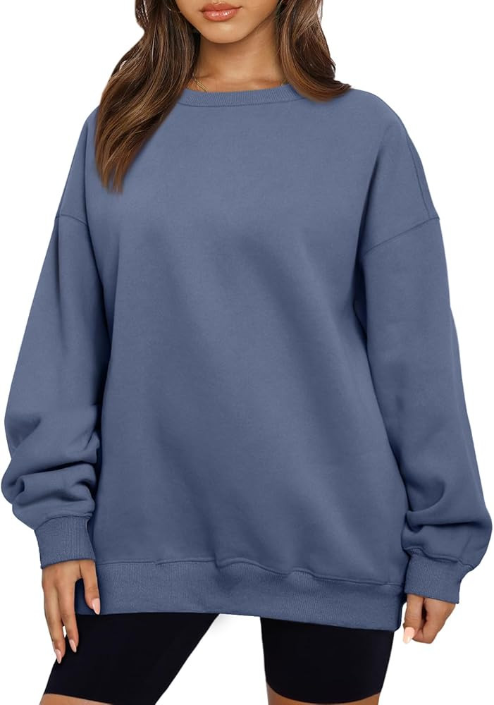 AUTOMET Womens Sweatshirts Hoodies Fleece Crewneck Oversized Pullover Sweaters Casual Comfy Fall ... | Amazon (US)