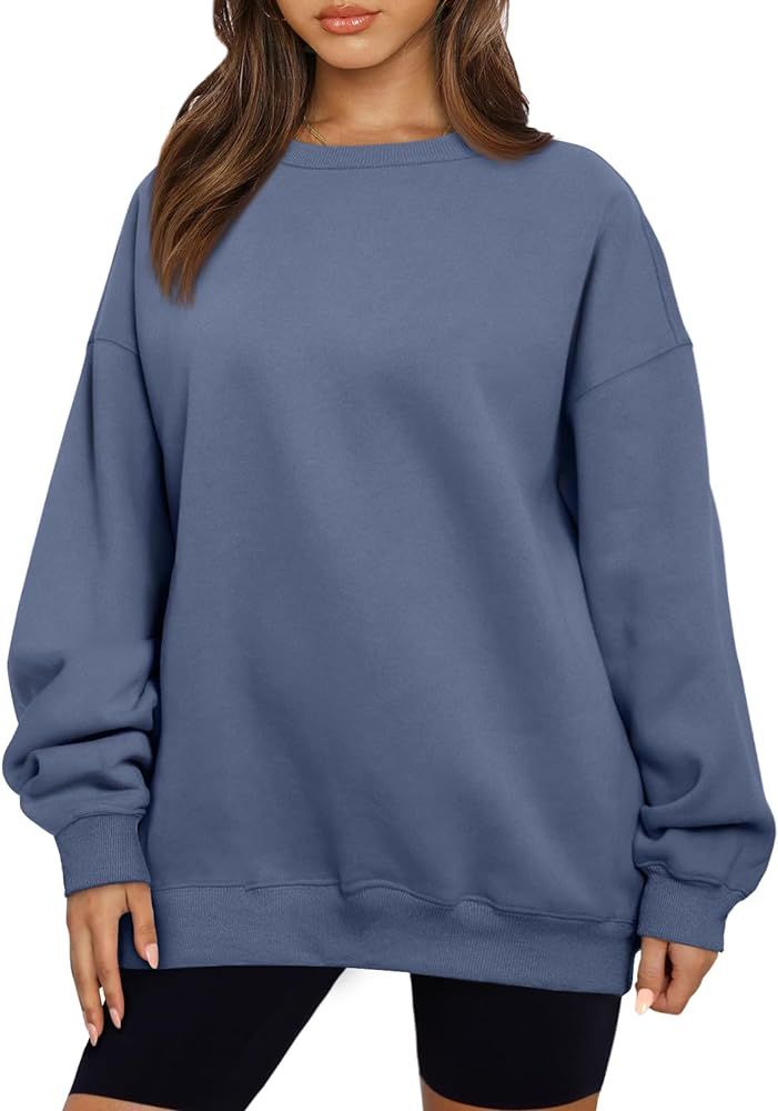 AUTOMET Womens Sweatshirts Hoodies Fleece Crewneck Oversized Pullover Sweaters Casual Comfy Fall ... | Amazon (US)