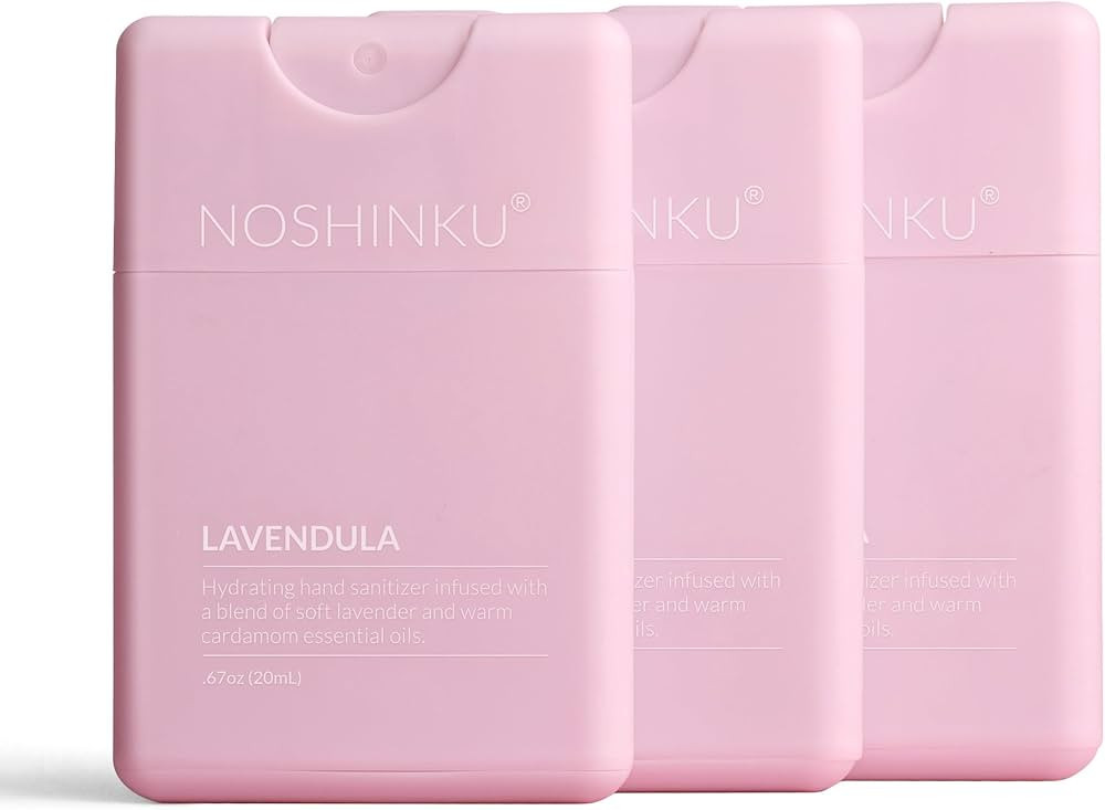 Noshinku - Refillable Hand Sanitizer Lavendula 3-Pack, Travel Size Spray with Hydrating Botanical... | Amazon (US)