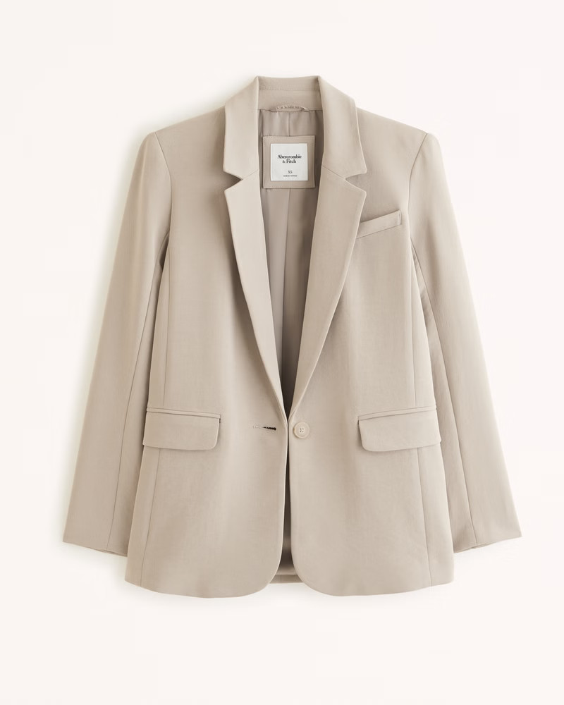 Women's Premium Crepe Blazer | Women's Clearance | Abercrombie.com | Abercrombie & Fitch (US)