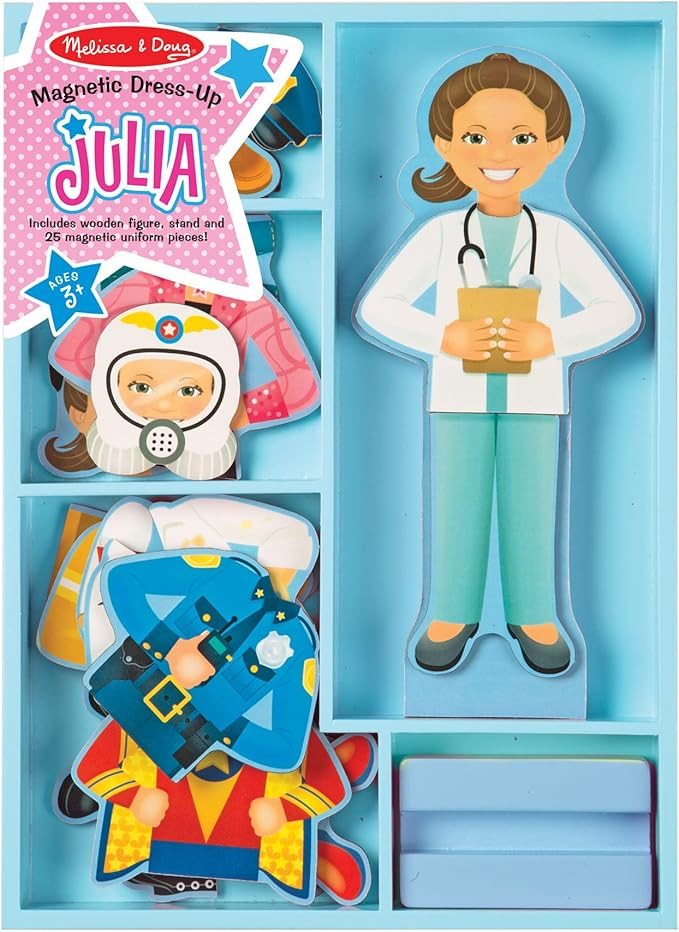 Melissa & Doug Julia Magnetic Dress-Up Wooden Doll Pretend Play Set (25+ pcs) | Amazon (US)