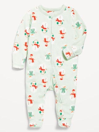 Microfleece 2-Way-Zip Sleep & Play Footed One-Piece for Baby | Old Navy (US)