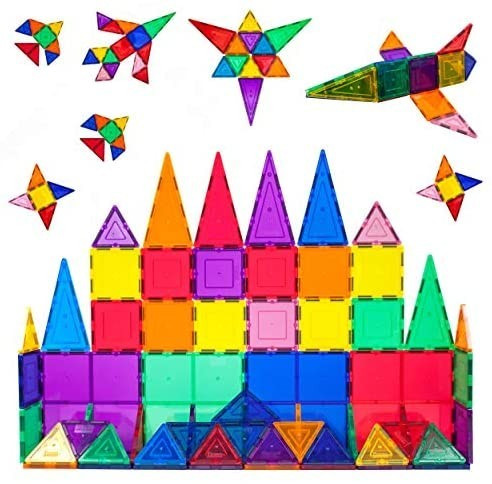 PicassoTiles 60 Piece Set 60pcs Magnet Building Tiles Clear Magnetic 3D Building Blocks Construction | Amazon (US)
