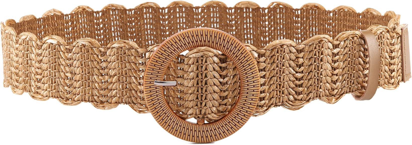 CHIC DIARY Straw Waist Belts for Women Elastic Woven Wide Belt for Dress Bohemian Stretch Boho Be... | Amazon (UK)