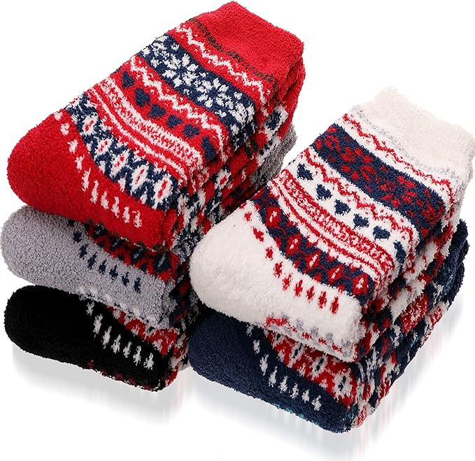 ANTSANG Womens Fuzzy Socks Slipper Winter Fluffy Cozy Cabin Warm Soft Fleece Comfy Home Socks | Amazon (US)