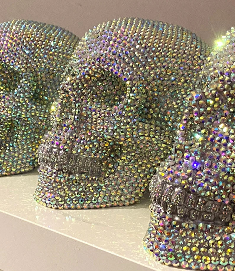 Crystal Rhinestone Skull  // Skull Decor // Handmade by Haus of Skulls | Etsy (Global)