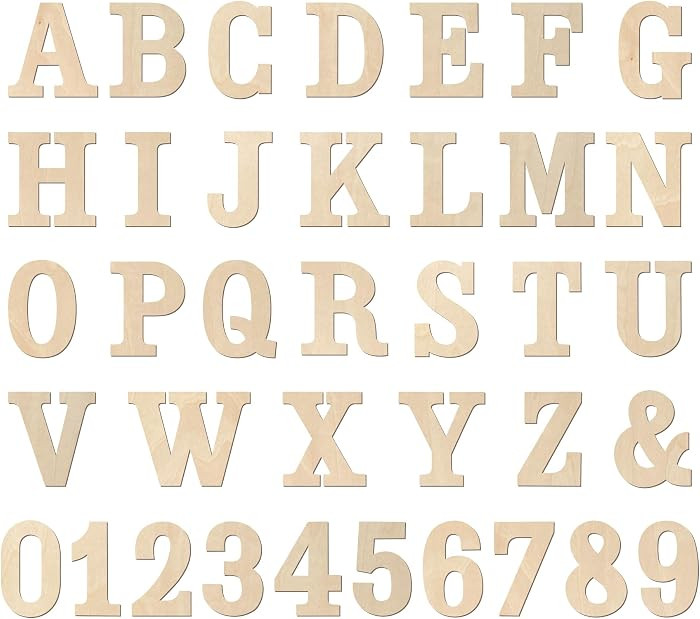 2 Inch 315 Pieces Wooden Letters & Numbers for Crafts Unfinished Wood Alphabet ABC & Numbers 0-9 ... | Amazon (US)