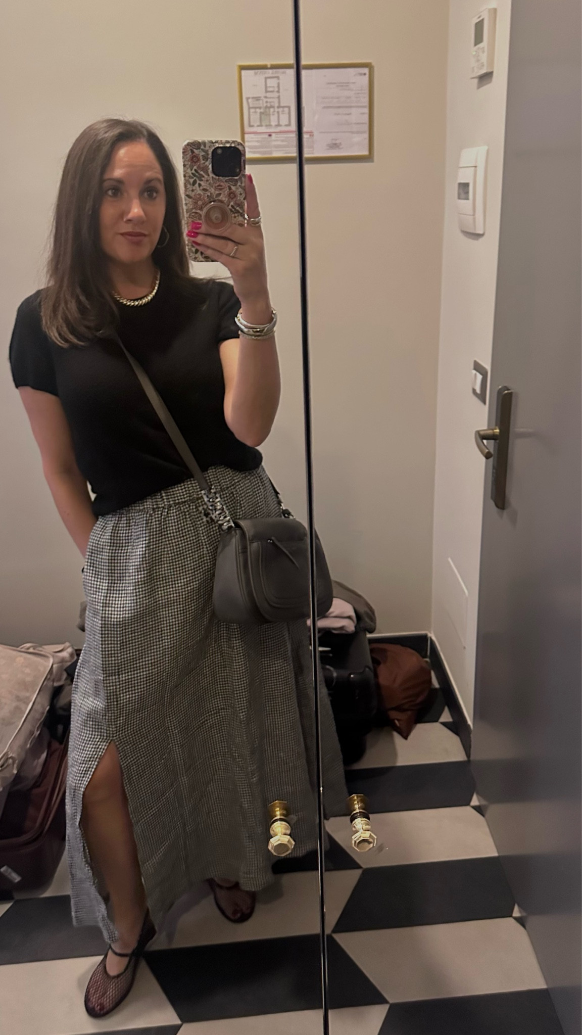 OOTD for a Vatican tour last week! Had to cover the shoulders and knees so this felt like a good option. Top and skirt are both #Quince! #longskirt #cashmeretee

#LTKootd #LTKOver40 #LTKWorkwear