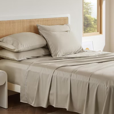 100% Cotton Sheets Bed Set - 300 Thread Count Sateen Weave with Deep Pocket Bed Sheets, Breathable | Target