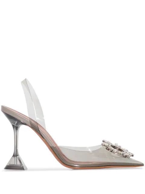 Begum 95mm transparent slingback pumps | Farfetch (US)