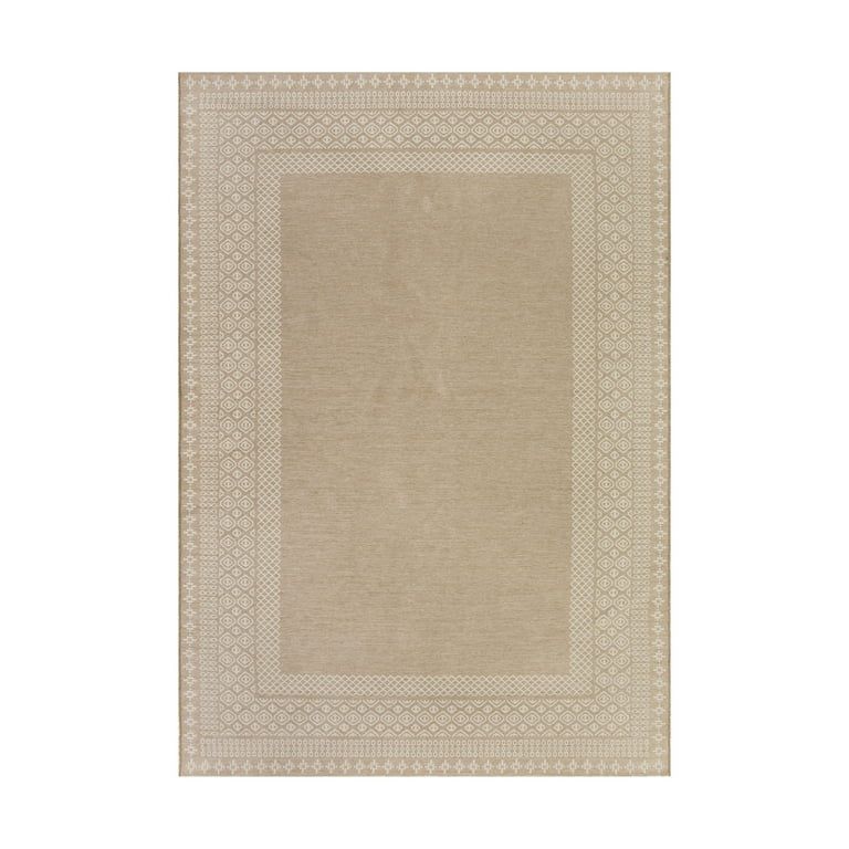 Better Homes & Gardens 7' x 10' Beige Outdoor Rug - Walmart.com | Walmart (US)