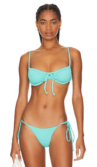 Ruched Underwire Bikini Top in Aquaelle Ribbed | Revolve Clothing (Global)