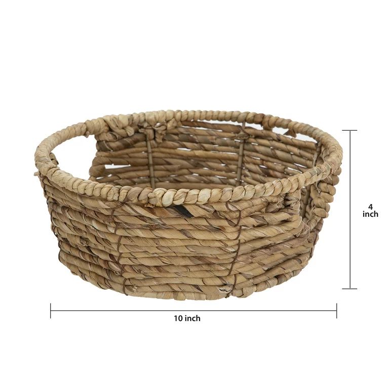 Mainstays Round Water Hyacinth Woven Decorative Storage Basket, 10"D x 4"H | Walmart (US)