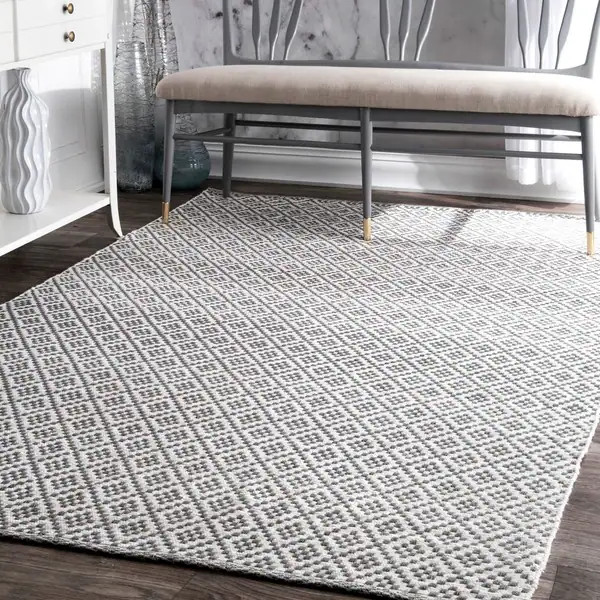nuLOOM Handmade Flatweave Geometric Cotton Area Rug | Bed Bath & Beyond