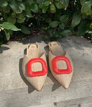 x Jennifer Sumko Neuchatel Woven Raffia Mules | Dillard's