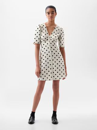 Linen-Blend Button Mini Dress | Gap (CA)