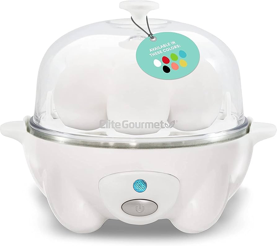 Elite Gourmet EGC-007 Rapid Egg Cooker, 7 Easy-To-Peel, Hard, Medium, Soft Boiled Eggs, Poacher, ... | Amazon (US)