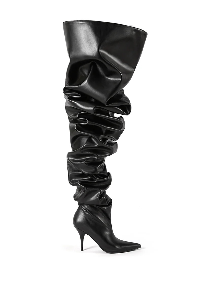 NEMY-BLACK STILETTO BOOT | Azalea Wang