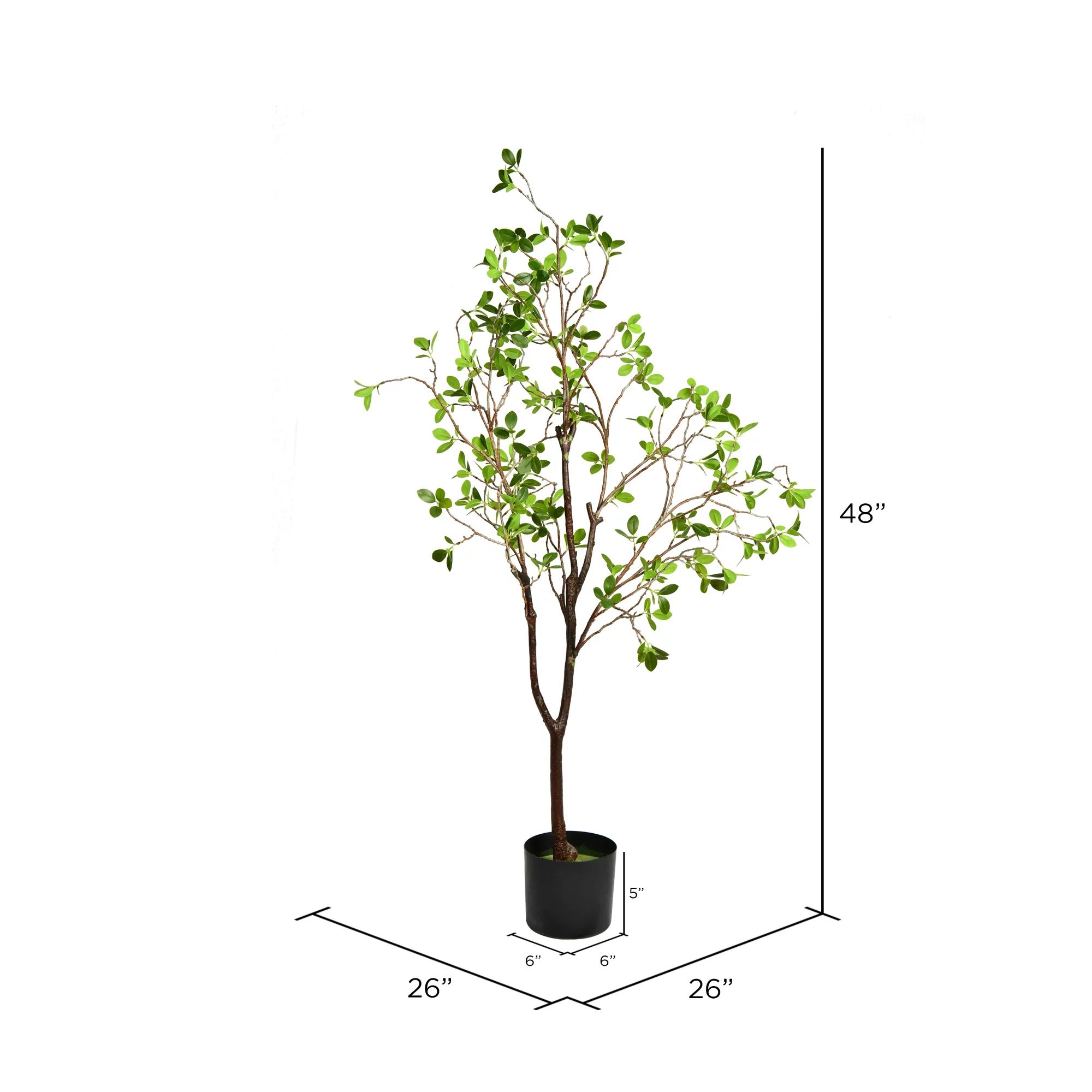 48" Potted Milan Leaf Tree | Walmart (US)