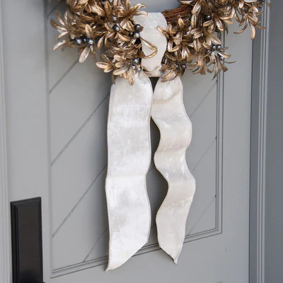 Lush Velvet Metallic White Ribbon | Fig and Dove