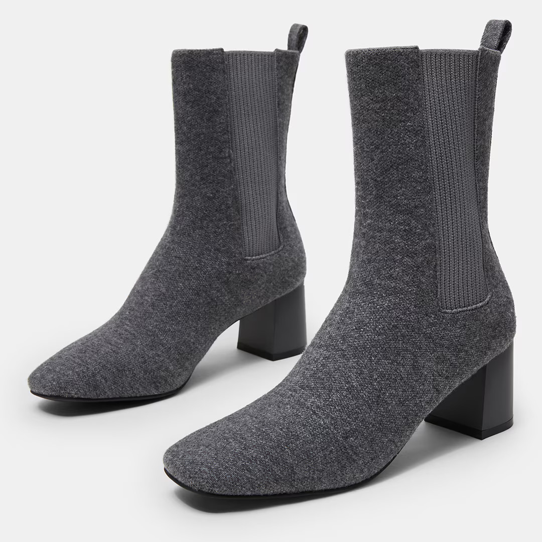 Square-Toe Heeled Boots | VIVAIA