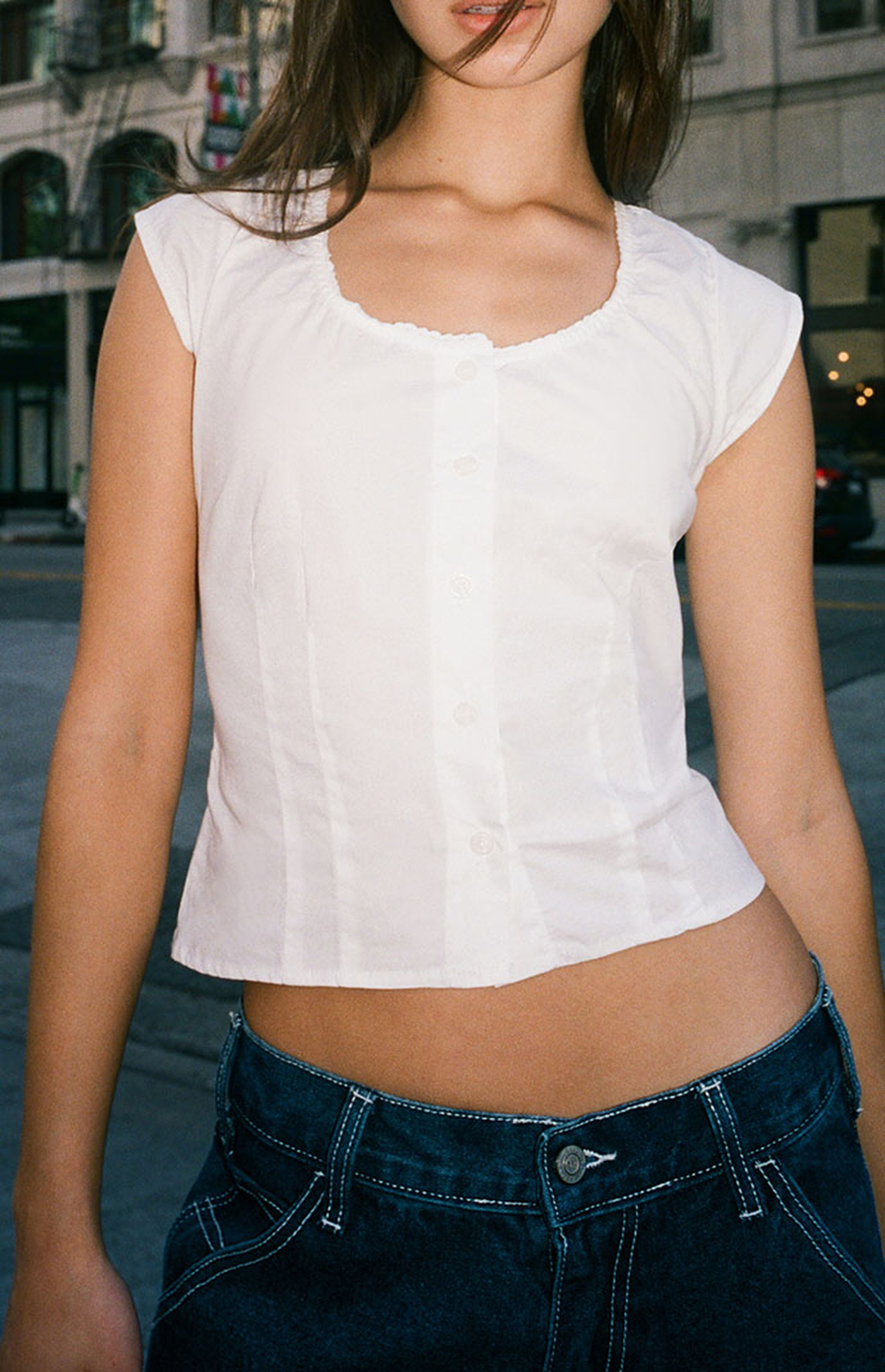 John Galt White Button Up Top | PacSun