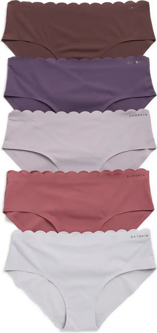 Danskin Assorted 5-Pack Scallop Hipster Briefs | Nordstromrack | Nordstrom Rack