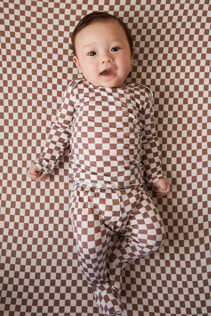 Mocha Chequer Sleeper | Solly Baby