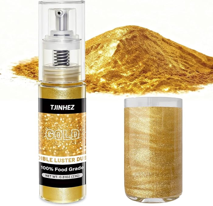 Gold Edible Glitter Spray - 3/4oz Edible Luster Dust Metallic Food Grade Glitter for Cake Decorat... | Amazon (US)