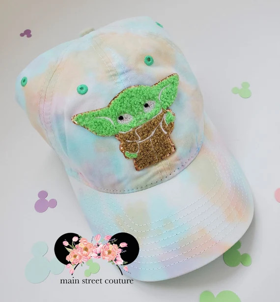 Pastel Tie Dye Womens Baseball Cap, Chenille Mickey glitter Patch Tie Dye Womens Trendy Unisex Di... | Etsy (US)