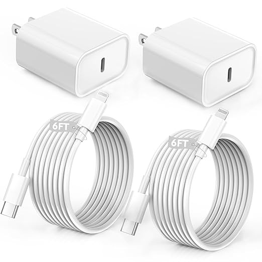 iPhone Charger Fast Charging,iPhone Fast Charger 2Pack Type C Fast Charger Block Plug Adapter 6FT... | Amazon (US)