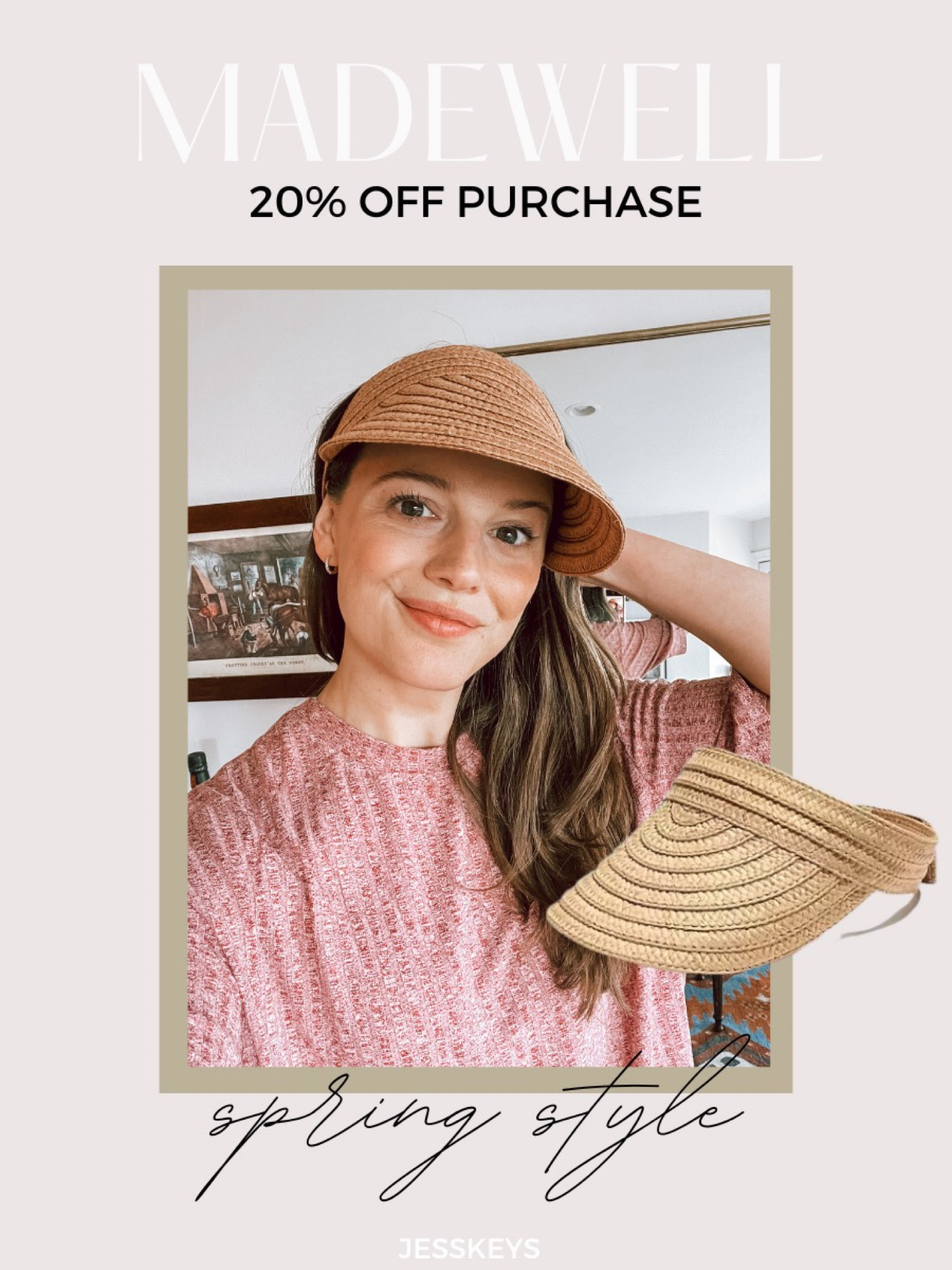 packable braided straw visor