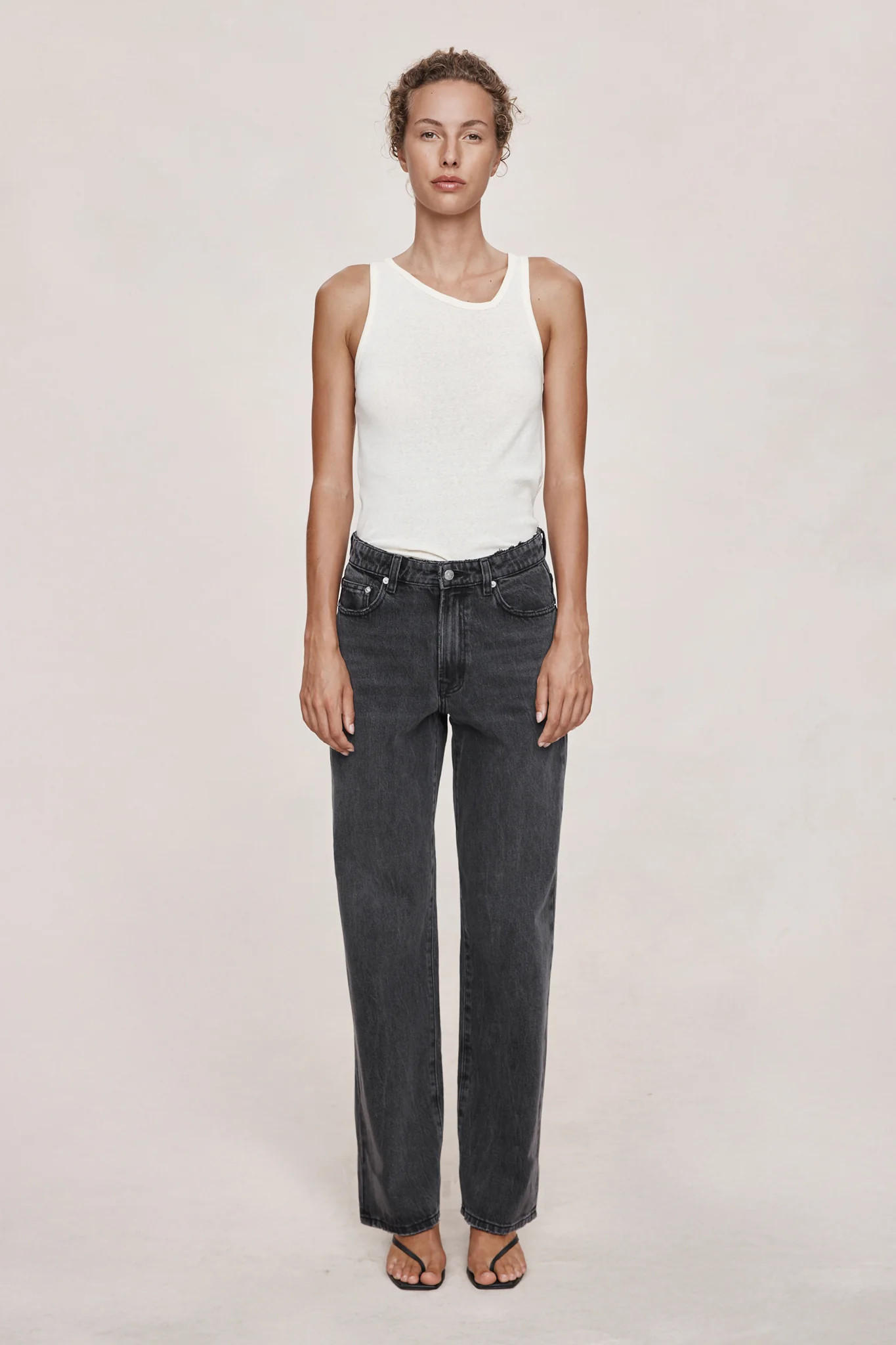 WIDE LEG JEAN - FADED BLACK | Marle 