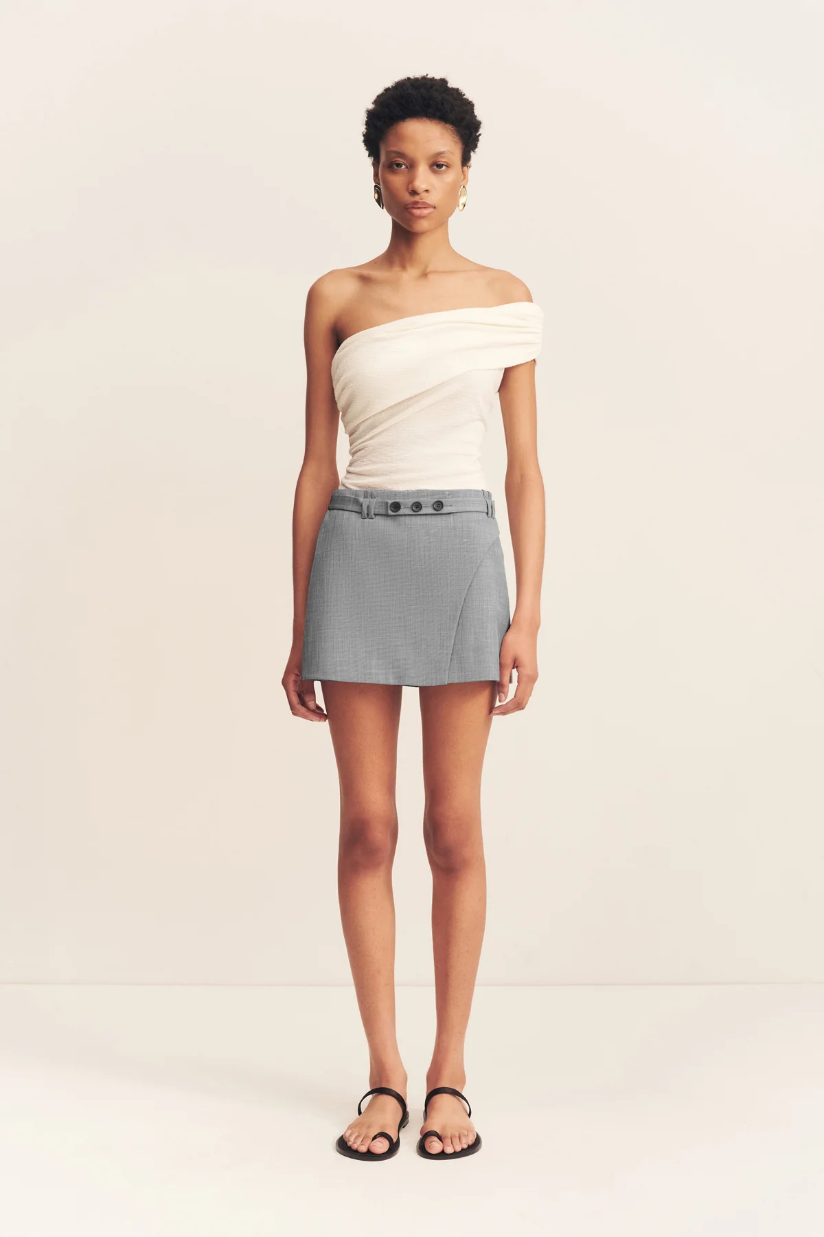 Asher Mini Skirt | Smoke Grey | Skirts | Shona Joy | Shona Joy