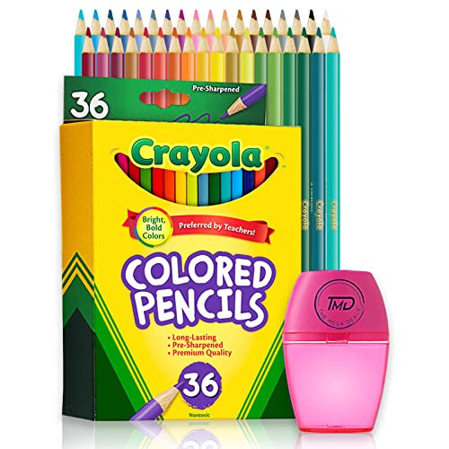 The Mega Deals Colored Pencils, 36 Assorted Colored Pencils for adult Coloring. Coloring Pencils with Sharpener for Home, School and Office. | Amazon (US)