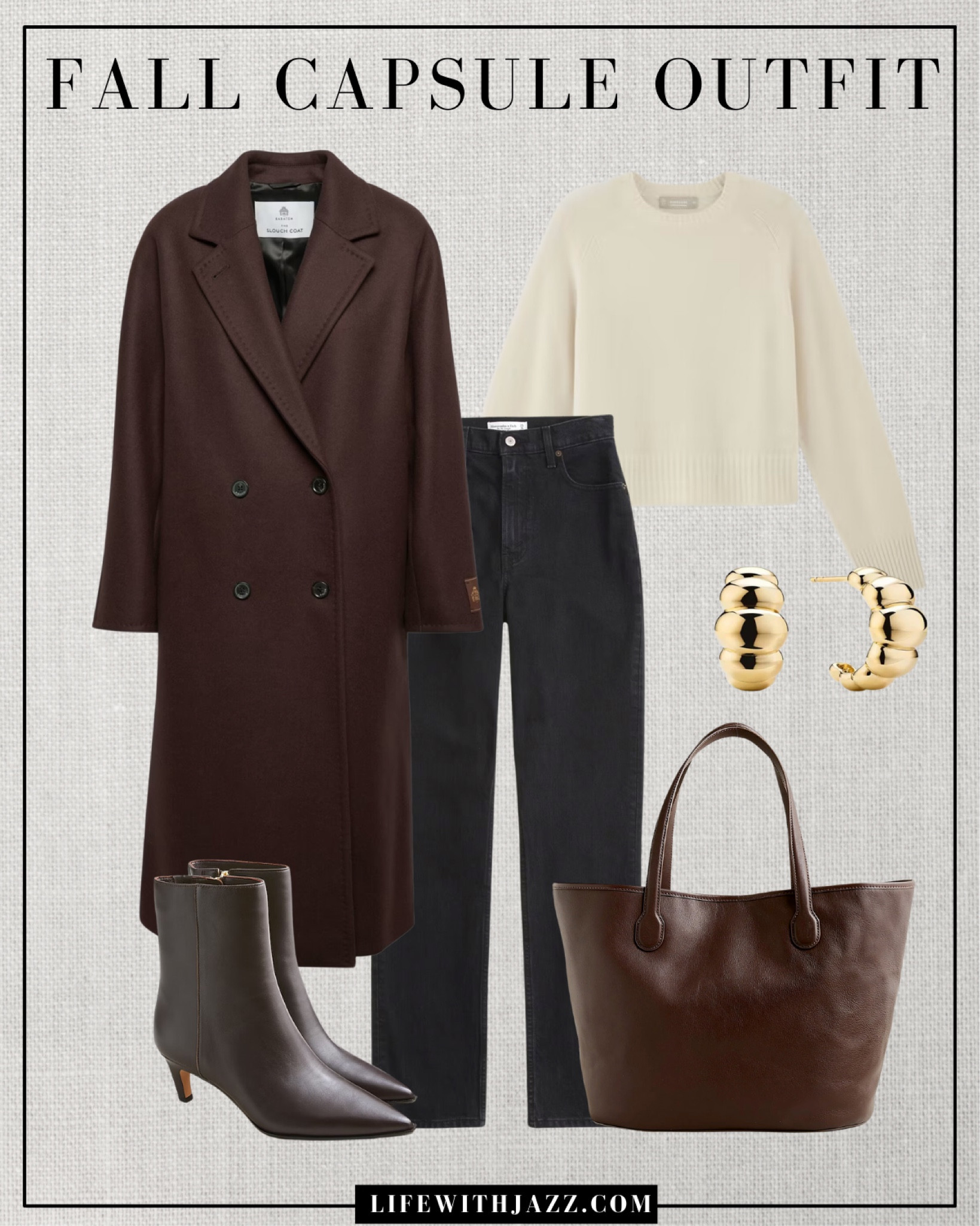Fall capsule outfit 🤎 

Chocolate brown coat / cream cashmere sweayer / black ankle jeans / chocolate brown dressy boots / heeled boots / leather tote bag / gold earrings / aritzia/  Madewell / Nordstrom / fall style / fall fashion / fc24

#LTKSeasonal #LTKStyleTip