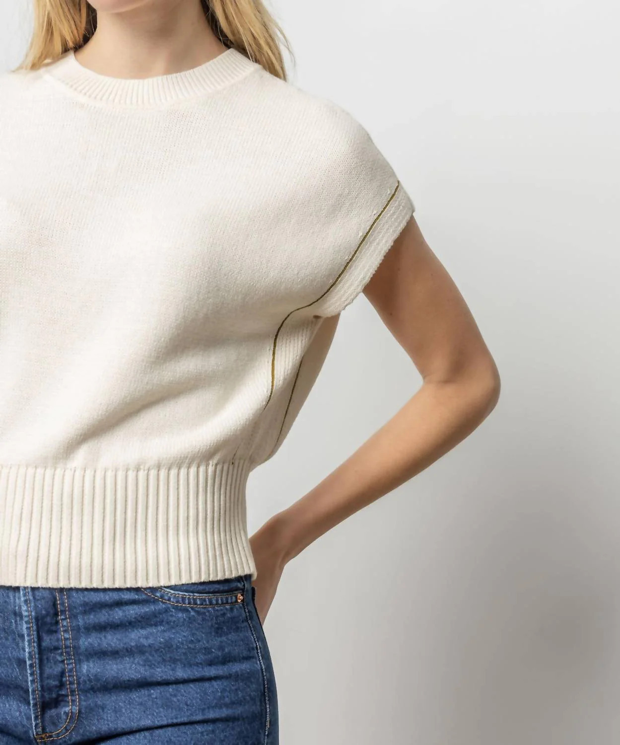 Wedge Pullover Sweater In Cream | Shop Simon
