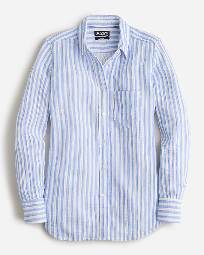 Classic-fit soft gauze shirt in stripe | J. Crew US