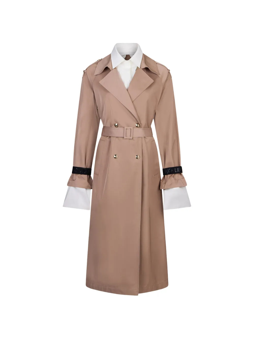 LIU JO Belted double-breasted Trench Coat | Brown | FARFETCH | Farfetch Global