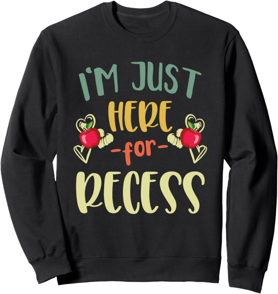 Just Here for Recess Kids Recess Back to School Gift Recess Sweatshirt | Amazon (US)