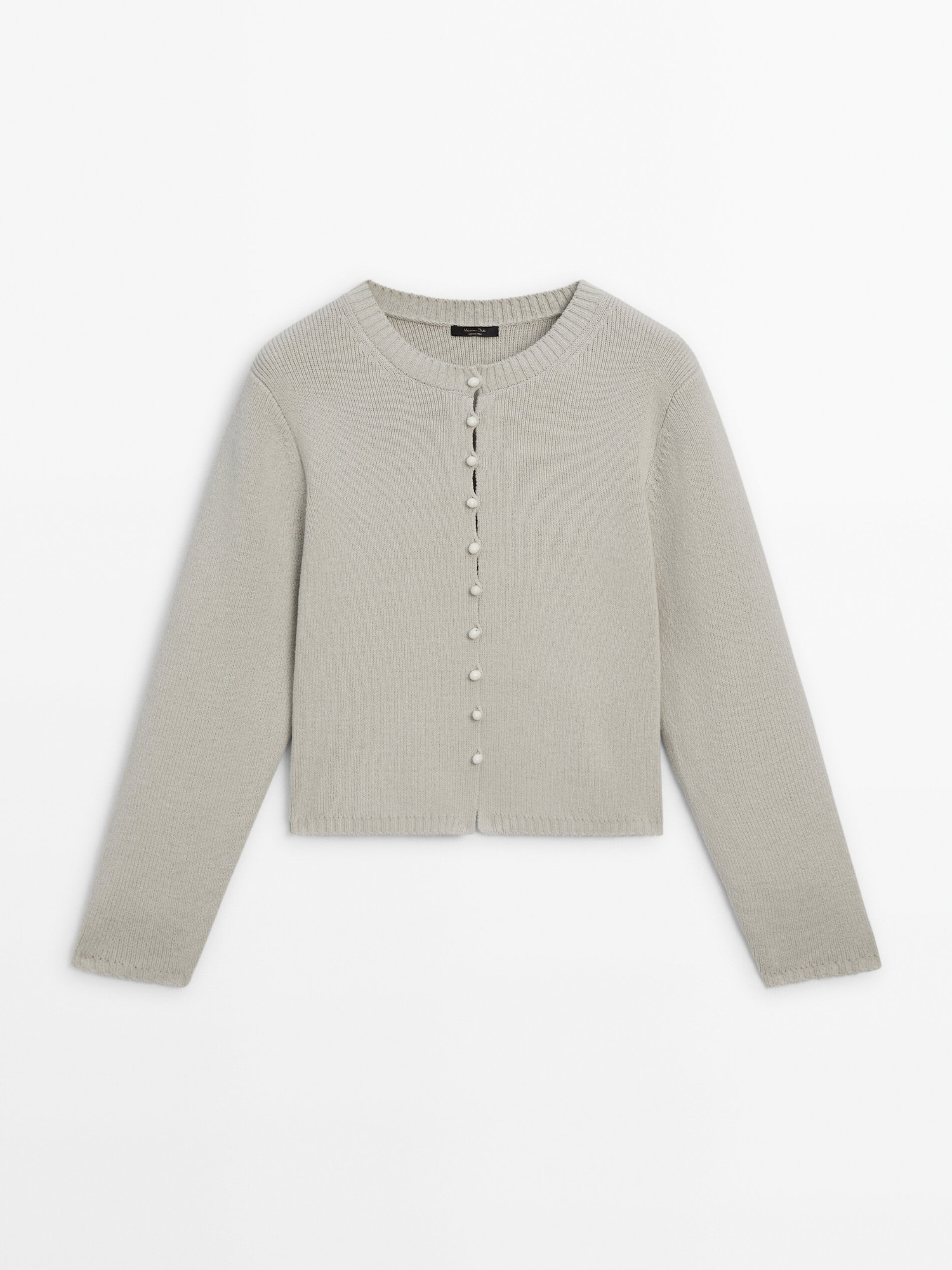 Knit cardigan with ceramic buttons | Massimo Dutti UK