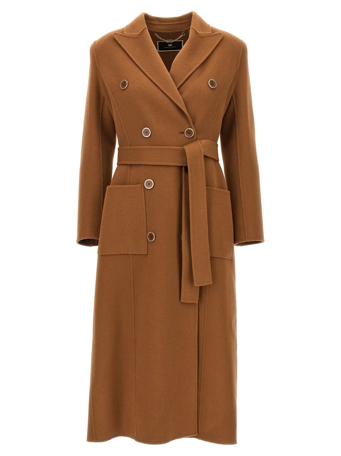 Elisabetta Franchi Double-Breasted Belted Coat | Cettire Global