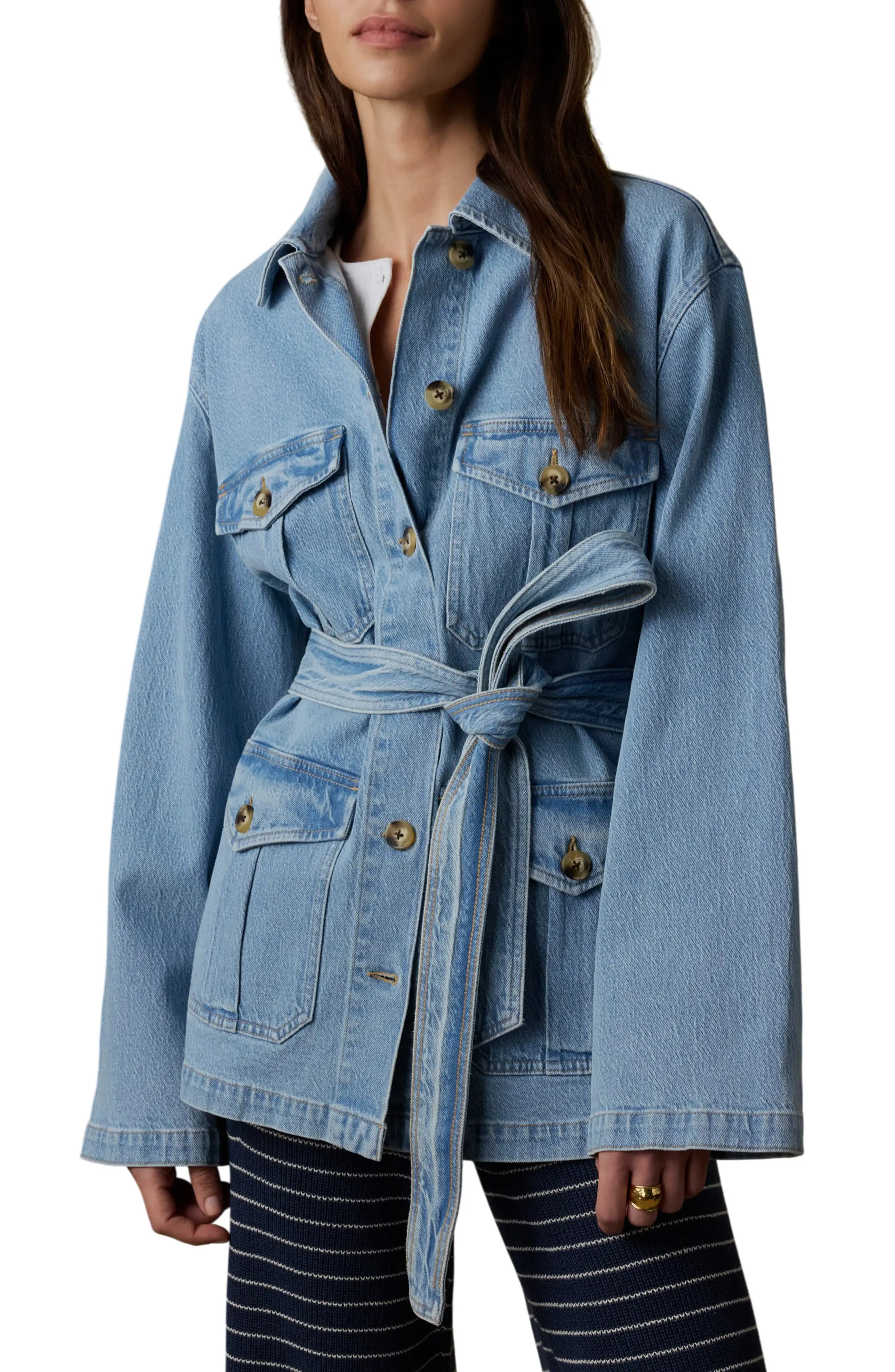 Solstice Tie Waist Denim Jacket (Women) | Nordstrom | Nordstrom