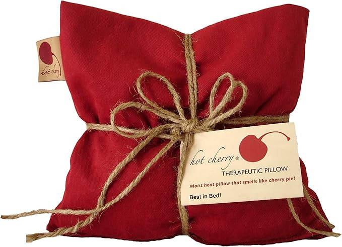 Square Red Denim Cherry Pit-Stone Pillow, Microwavable Hot/Cold Compress, Sustainable Heating Pad... | Amazon (US)