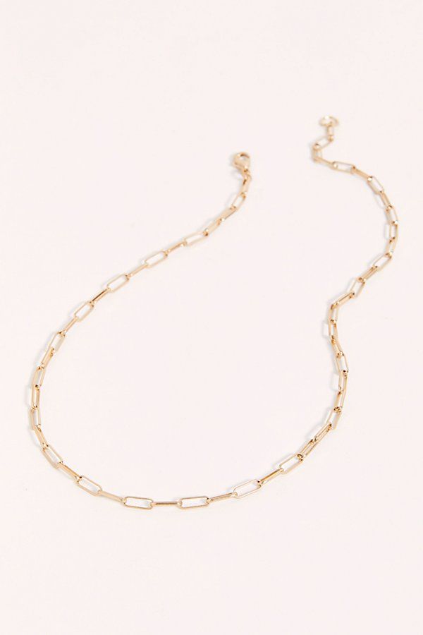 Classic Chain Necklace by Free People, Rectangular Link, One Size | Free People (Global - UK&FR Excluded)