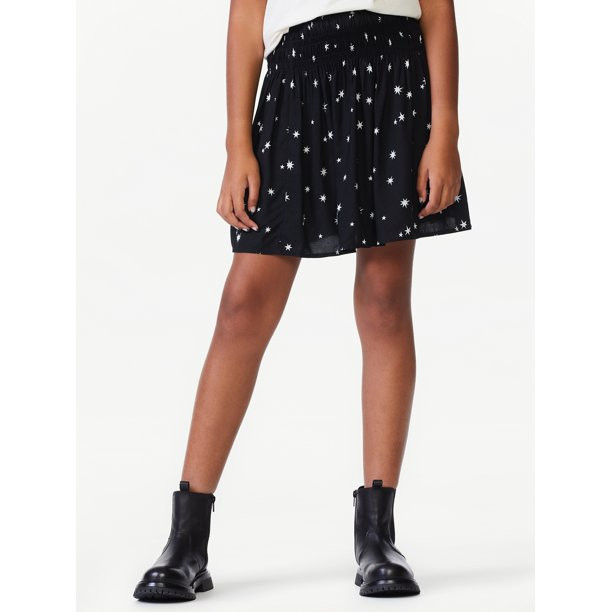 Free Assembly Girls Smocked Waist Skirt, Sizes 4-18 - Walmart.com | Walmart (US)
