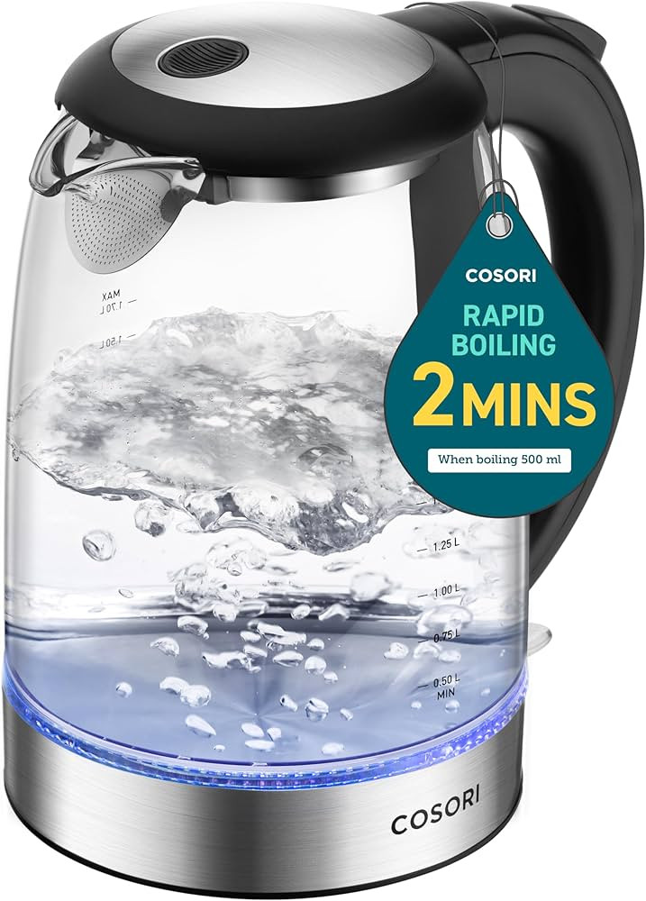 COSORI Electric Kettle, No Plastic Contact with Water, 1.7L/1500W, Stainless Steel Inner Lid & Fi... | Amazon (US)