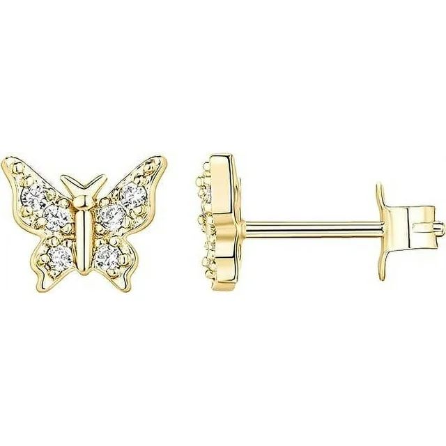 PAVOI 14K Yellow Gold Plated 925 Sterling Silver Post Butterfly Earrings | Womens Butterfly Earri... | Walmart (US)